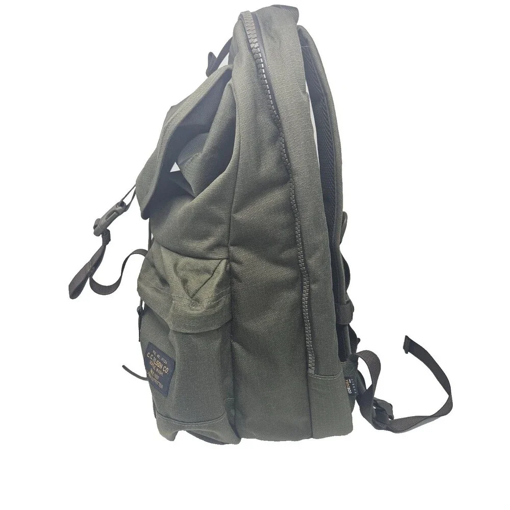 FILSON Ripstop Nylon Backpack Surplus Green Lightweight Padded Straps Hiking